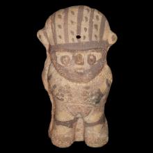 Hominoid terracotta figure